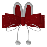 Sparkly Valentine Bunny Bow in Red 𖹭