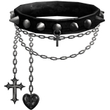 spiked choker w cross necklace 3.0 black silver