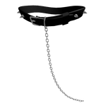spiked collar with chain leash
