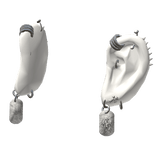 Spiked White Chrome Emo Ears