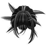 Spikey Tied Back Bun (Black and Grey)