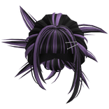 Spikey Tied Back Bun (Black and Purple)