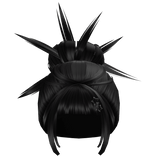 Spikey XCX Anime Brat Updo Bun (black)
