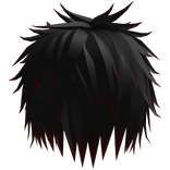 Spiky Emo Messy Vkei Hair In Black Red Tips