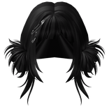 Spiky Fluffy Pigtails With Clip (Black)