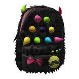 Spiky Fuzzy Monster Backpack (Black)