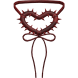 Spiky Heart Necklace Lolita Red