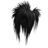 Spiky Teased Side Ponytail (Black)