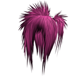 Spiky Teased Side Ponytail (Hot Pink)