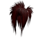 Spiky Teased Side Ponytail (Red)