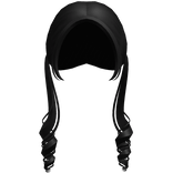 ꒰♡꒱ Split Black Cutesy Curly Pigtails
