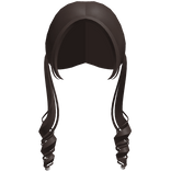 ꒰♡꒱ Split Dark Brown Cutesy Curly Pigtails