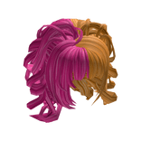 split dye pink and orange gyaru curls 