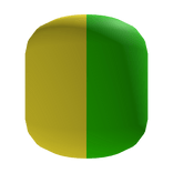 Split Green and Yellow Head Mask (Reversed)
