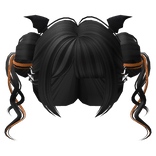 Spooky Space Buns in Black w/ Orange Highlights