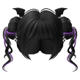 Spooky Space Buns in Black w/ Purple Highlights
