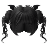 Spooky Space Buns w/ Bat Wings & Star in Black