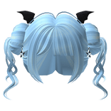 Spooky Space Buns w/ Bat Wings & Star in Blue