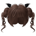 Spooky Space Buns w/ Bat Wings & Star in Brown
