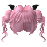 Spooky Space Buns w/ Bat Wings & Star in Pink