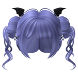 Spooky Space Buns w/ Bat Wings & Star in Violet