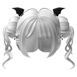 Spooky Space Buns w/ Bat Wings & Star in White