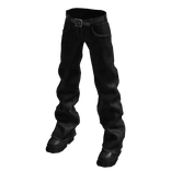 Black Stacked Leather Jeans