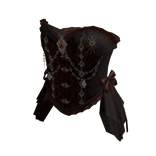 Star Corset Top with Side Bows (Black & Brown)