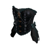 Star Corset Top with Side Bows (Black & Teal)