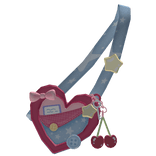 Star Heart Shaped Letter Bag With Cherry Keychain 