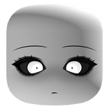 Staring Demon Ghost w/ White Glowing Eyes - White