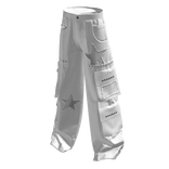 Stars Y2K Cargo Pants White