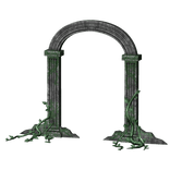 Stone Ancient Overgrown Pillar Archway Background