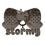 ꒰ . stormy pusheen bow