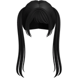 ୨୧ straight doll pigtails in black