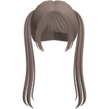 ୨୧ straight doll pigtails in pale brown