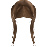 straight high pigtails in caramel
