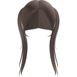 straight high pigtails in dust brown