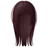 ୨ৎ straight hime w/ wispy side bangs in red