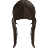 straight low pigtails in brown