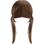 straight low pigtails in caramel