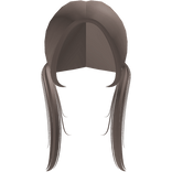 straight low pigtails in dust brown