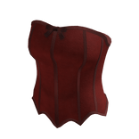 Strapless Boned Corset Top (Dark Red)