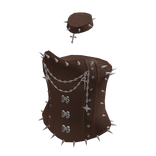 Strapless Corset Top with Chain Trim (Brown)