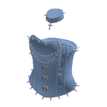 Strapless Corset Top with Chain Trim (Light Blue)
