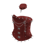 Strapless Corset Top with Chain Trim (Red)