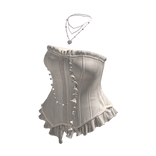 Strapless Corset Top with Ruffle Hem (White)