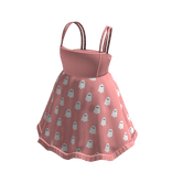 Strappy Dress with Ghost Print (Pink)
