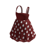 Strappy Dress with Ghost Print (Red)