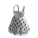 Strappy Dress with Ghost Print (White)